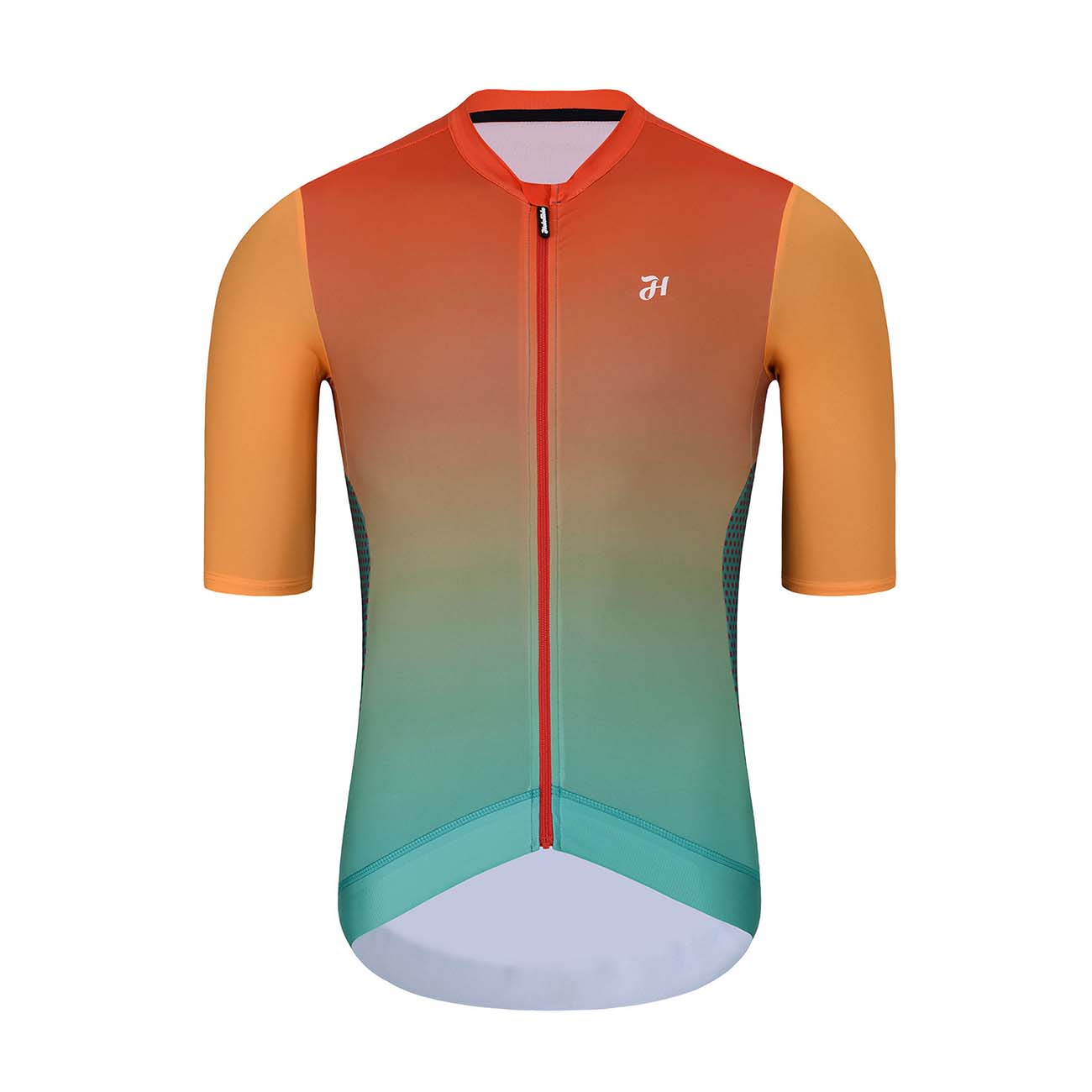
                HOLOKOLO Cyklistický dres s krátkym rukávom - INFINITY - zelená/červená/oranžová XS
            