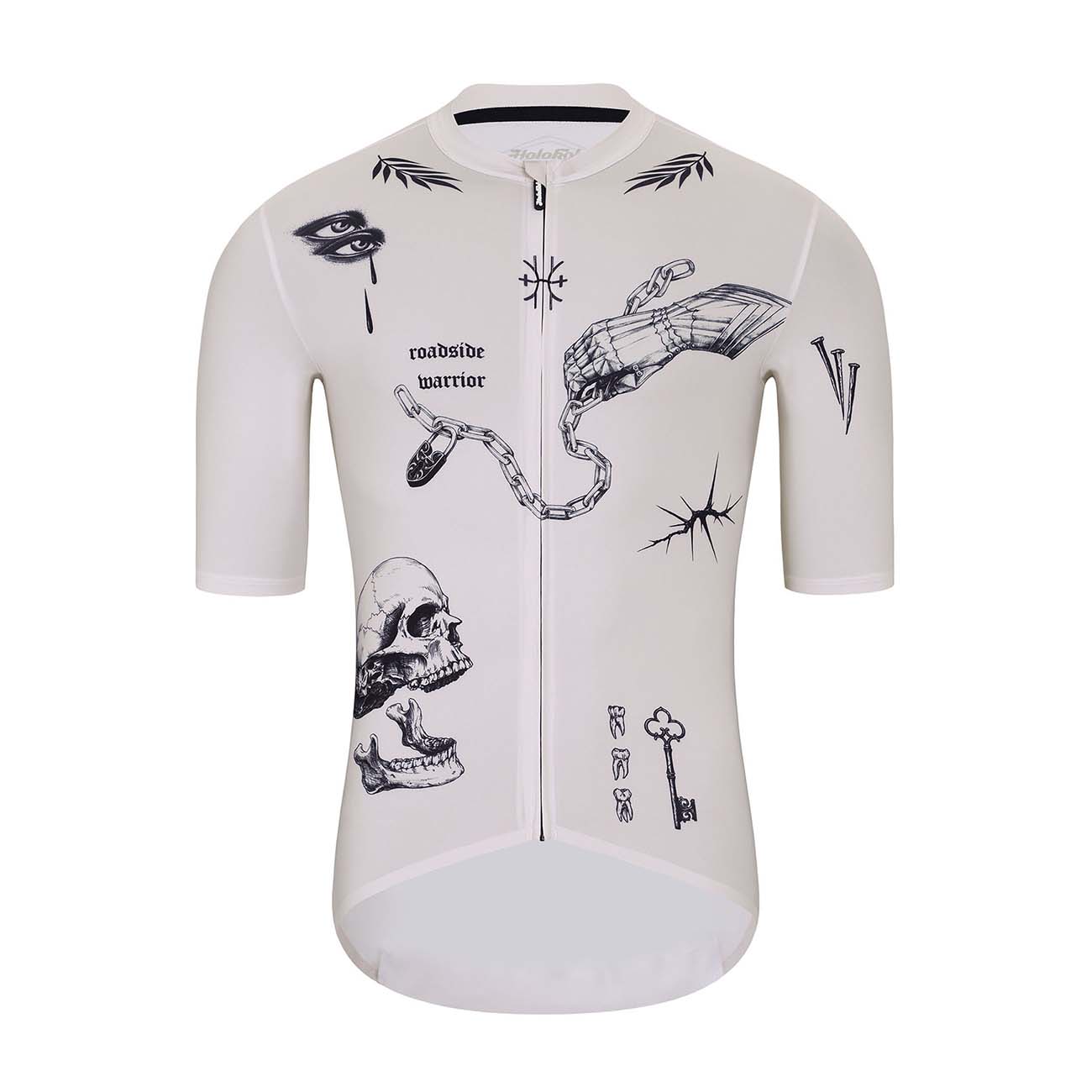 HOLOKOLO Cyklistický dres s krátkym rukávom - TATTOO ELITE - čierna/ivory