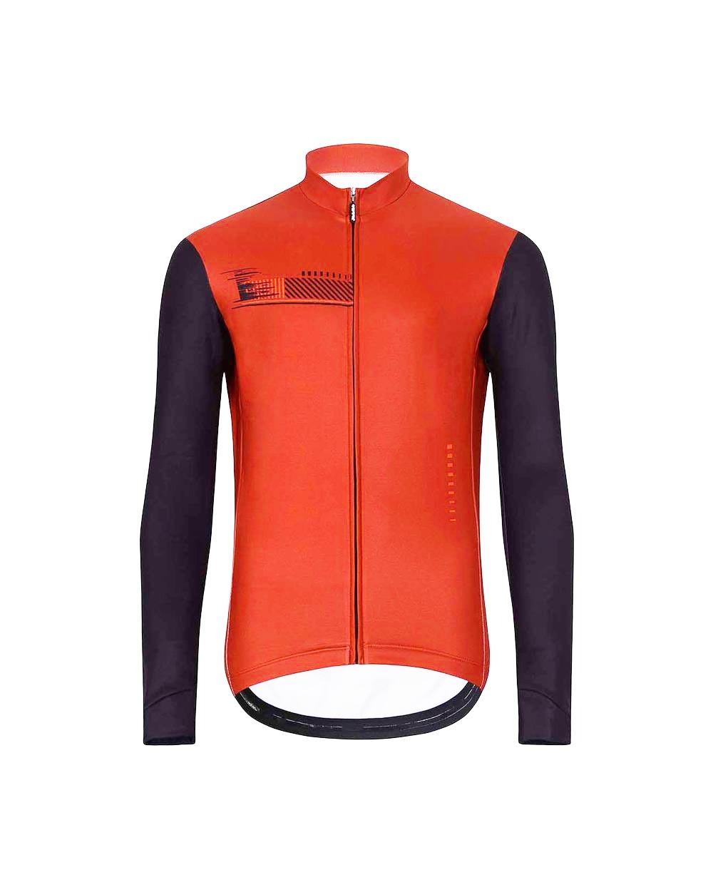 HOLOKOLO Cyklistický dres s dlhým rukávom zimný - VIBES WINTER - čierna/červená