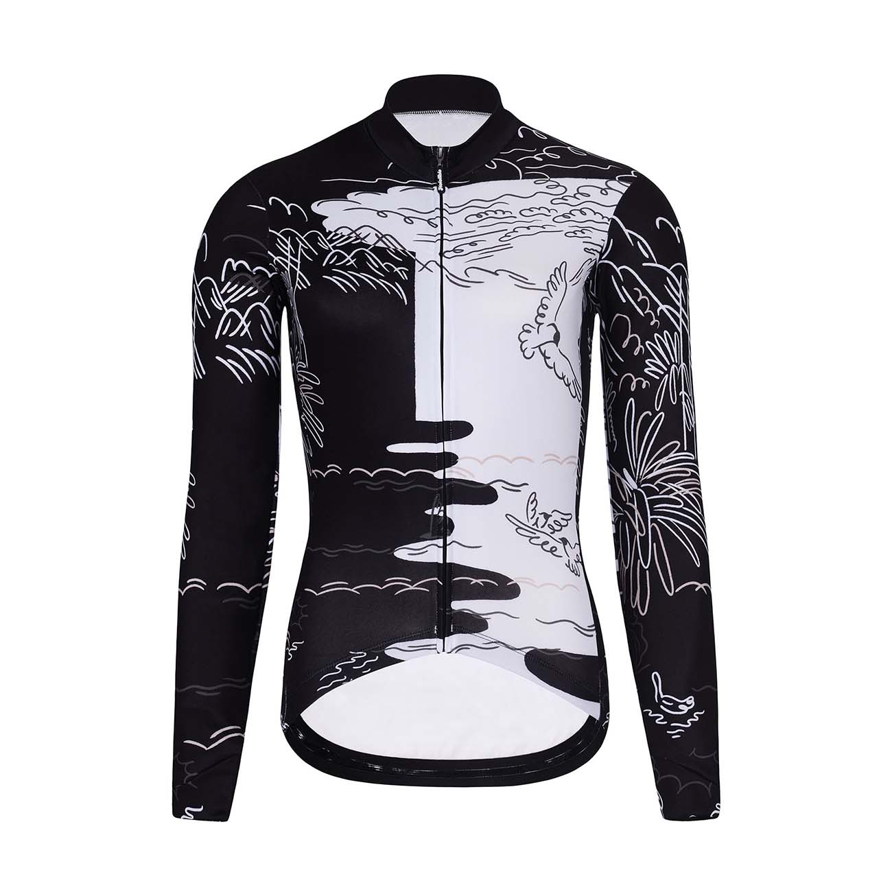 HOLOKOLO Cyklistický dres s dlhým rukávom zimný - VENTURE LADY WINTER - biela/čierna