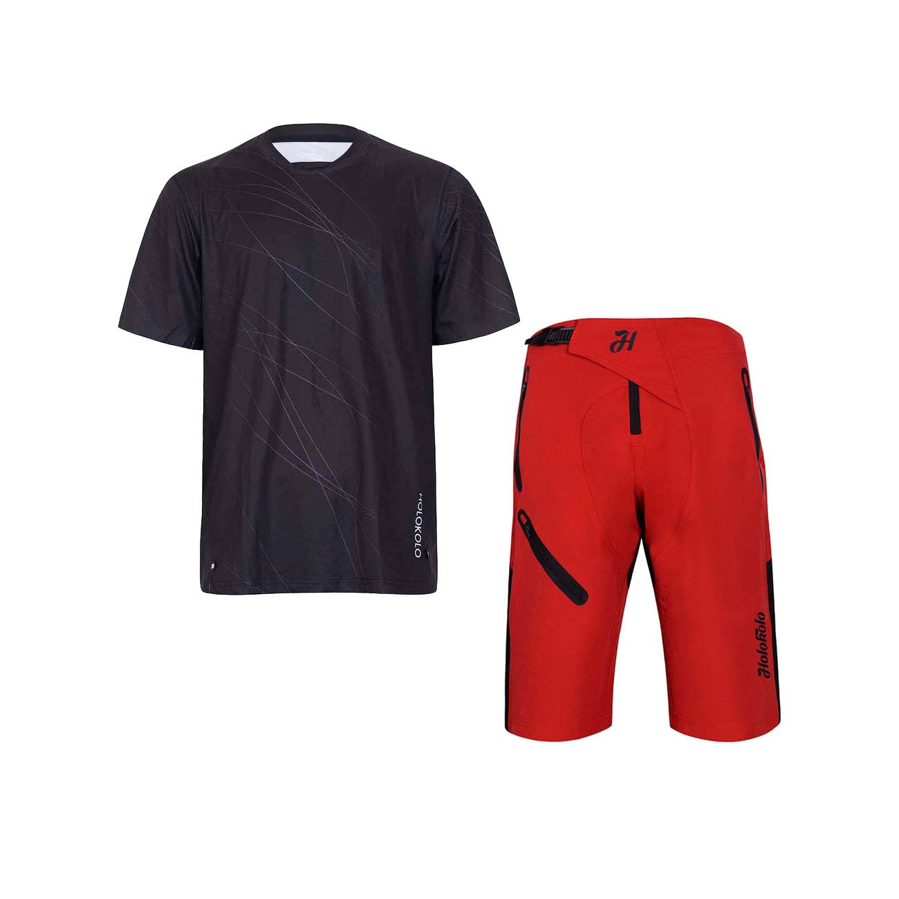 
                HOLOKOLO Cyklistický MTB dres a nohavice - INFINITY MTB - čierna/červená
            