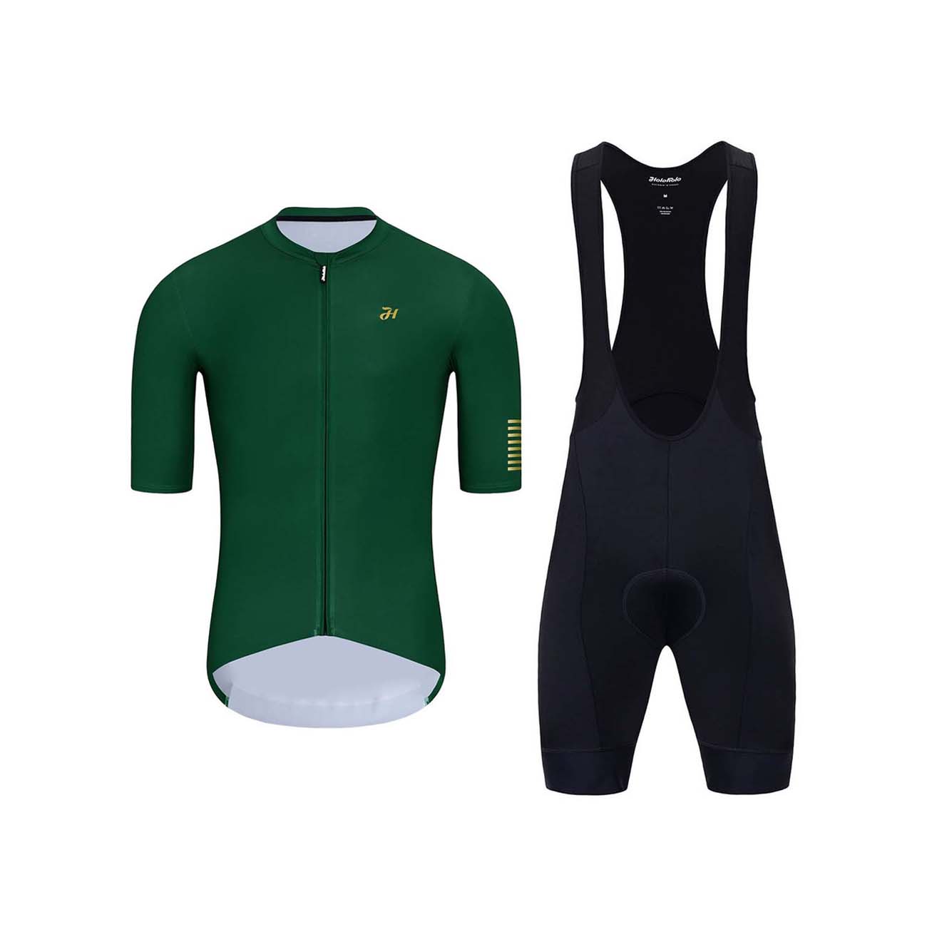 
                HOLOKOLO Cyklistický krátky dres a krátke nohavice - VICTORIOUS GOLD - zelená/čierna
            