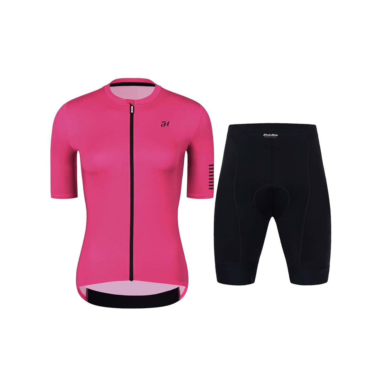 
                HOLOKOLO Cyklistický krátky dres a krátke nohavice - VICTORIOUS LADY - čierna/ružová
            