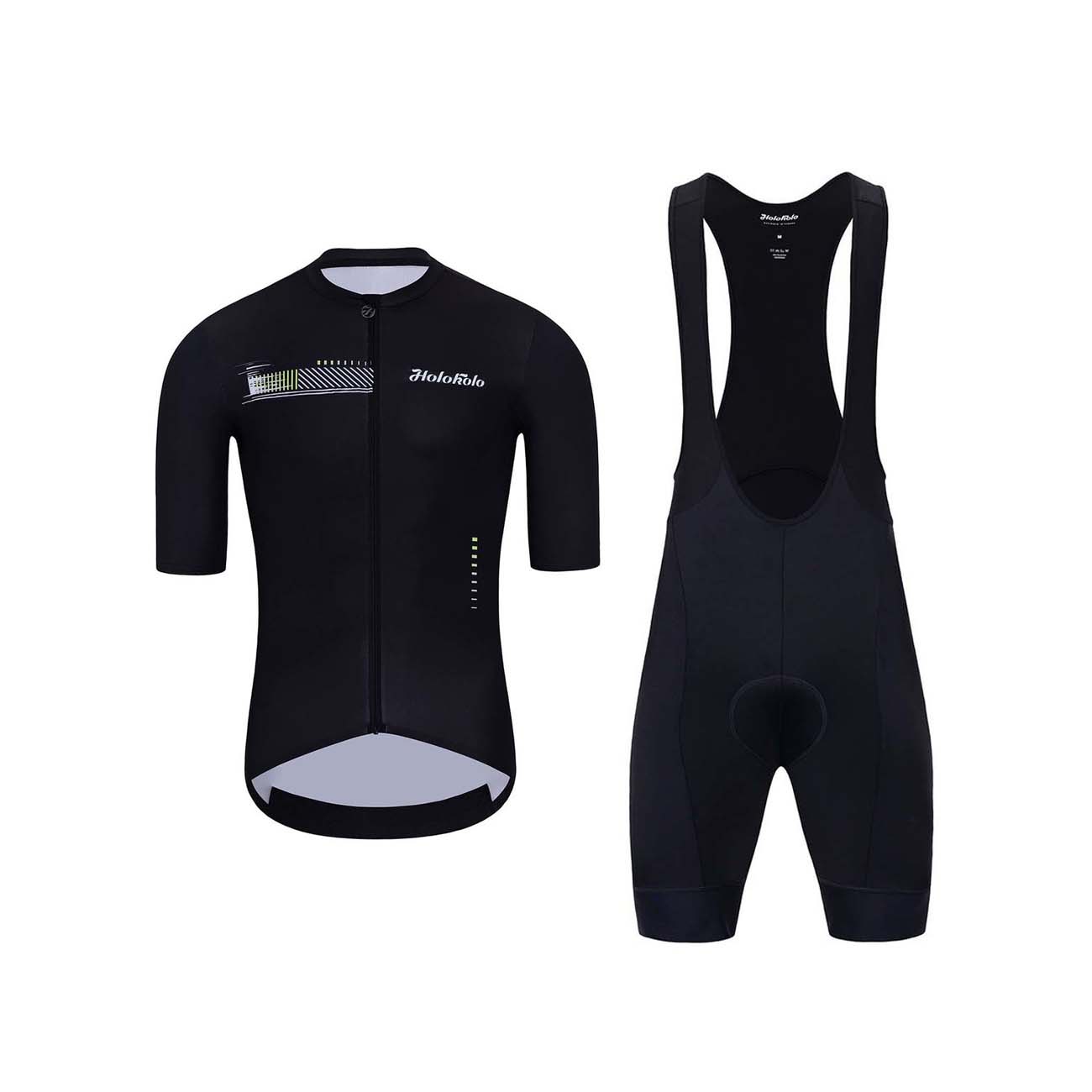 HOLOKOLO Cyklistický krátky dres a krátke nohavice - VIBES - čierna