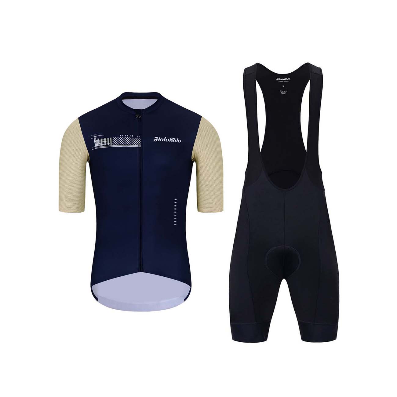 
                HOLOKOLO Cyklistický krátky dres a krátke nohavice - VIBES - čierna/ivory/modrá
            