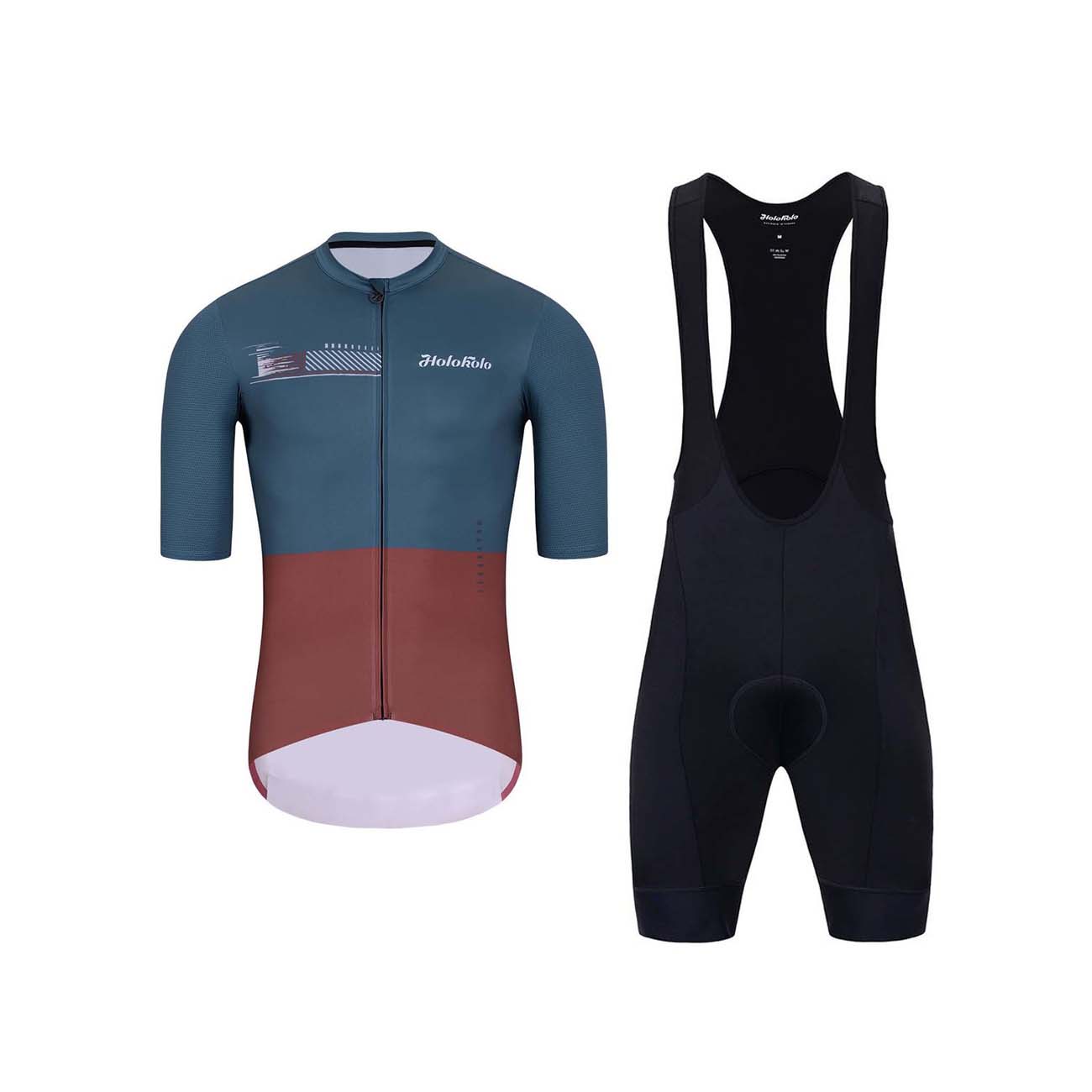 HOLOKOLO Cyklistický krátky dres a krátke nohavice - VIBES - červená/čierna/šedá