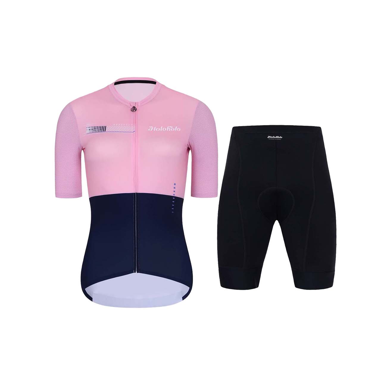 
                HOLOKOLO Cyklistický krátky dres a krátke nohavice - VIBES LADY - ružová/modrá/čierna
            