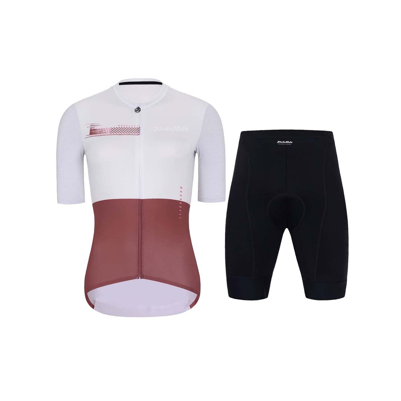 
                HOLOKOLO Cyklistický krátky dres a krátke nohavice - VIBES LADY - červená/biela/čierna
            
