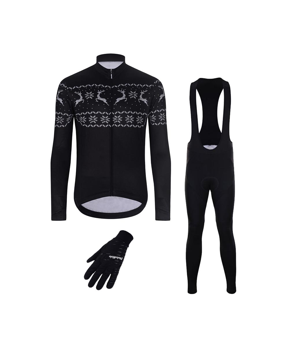 HOLOKOLO Cyklistický dlhý dres a nohavice - FROSTTRAIL WINTER - čierna
