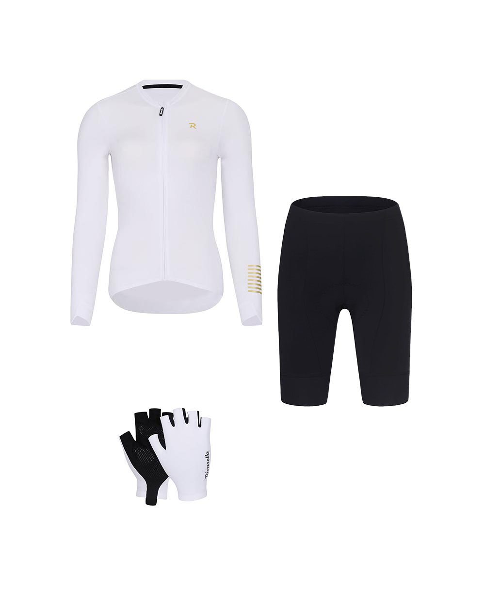 RIVANELLE Cyklistický mega set - VICTORIOUS - biela/čierna