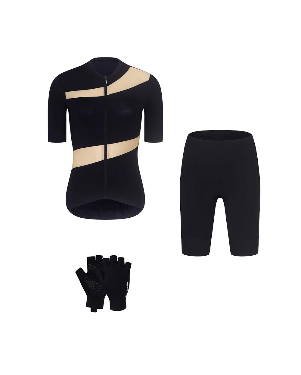 RIVANELLE Cyklistický mega set - GLAMOR - béžová/čierna