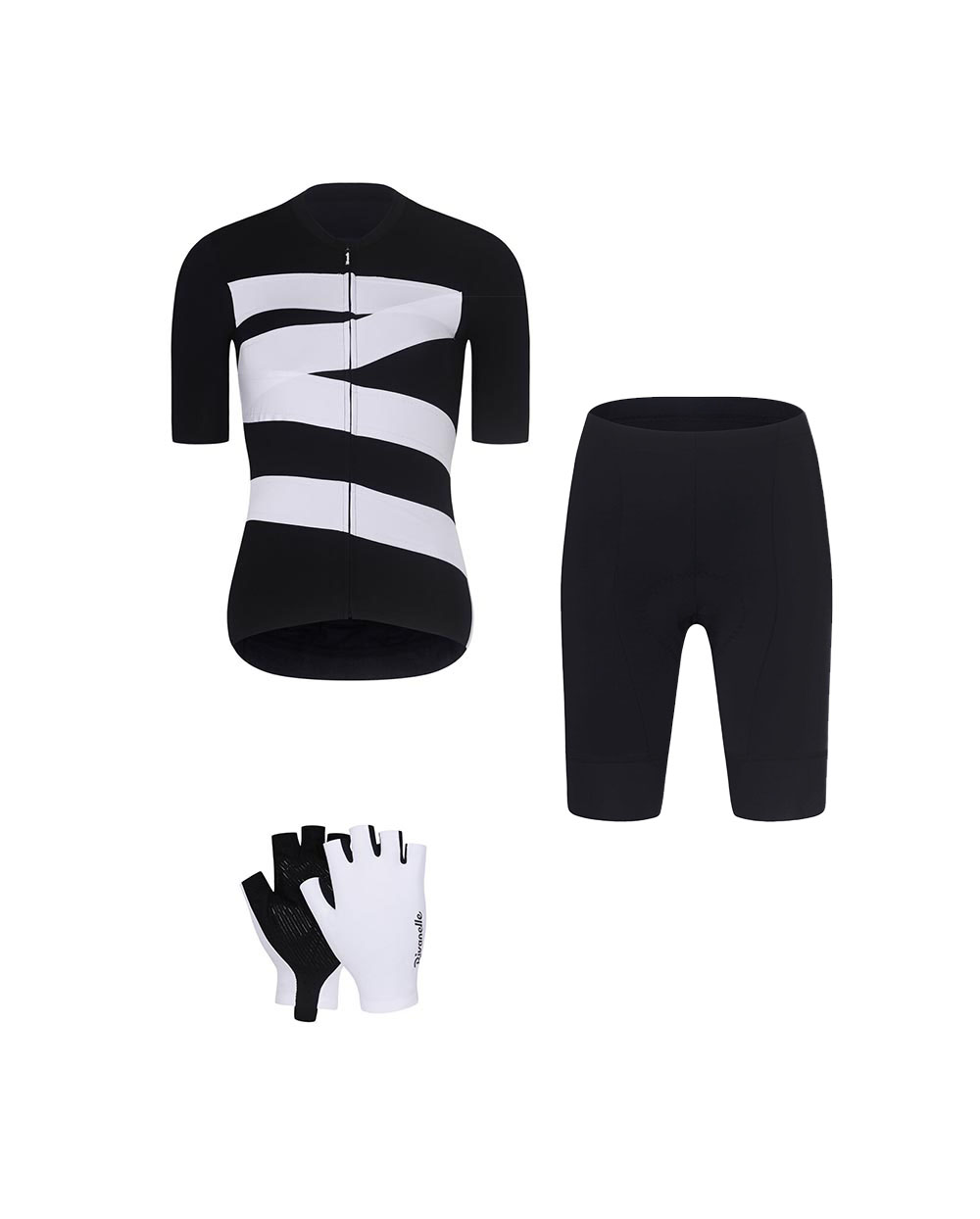 RIVANELLE Cyklistický mega set - MISSVELOAIRE - čierna/biela