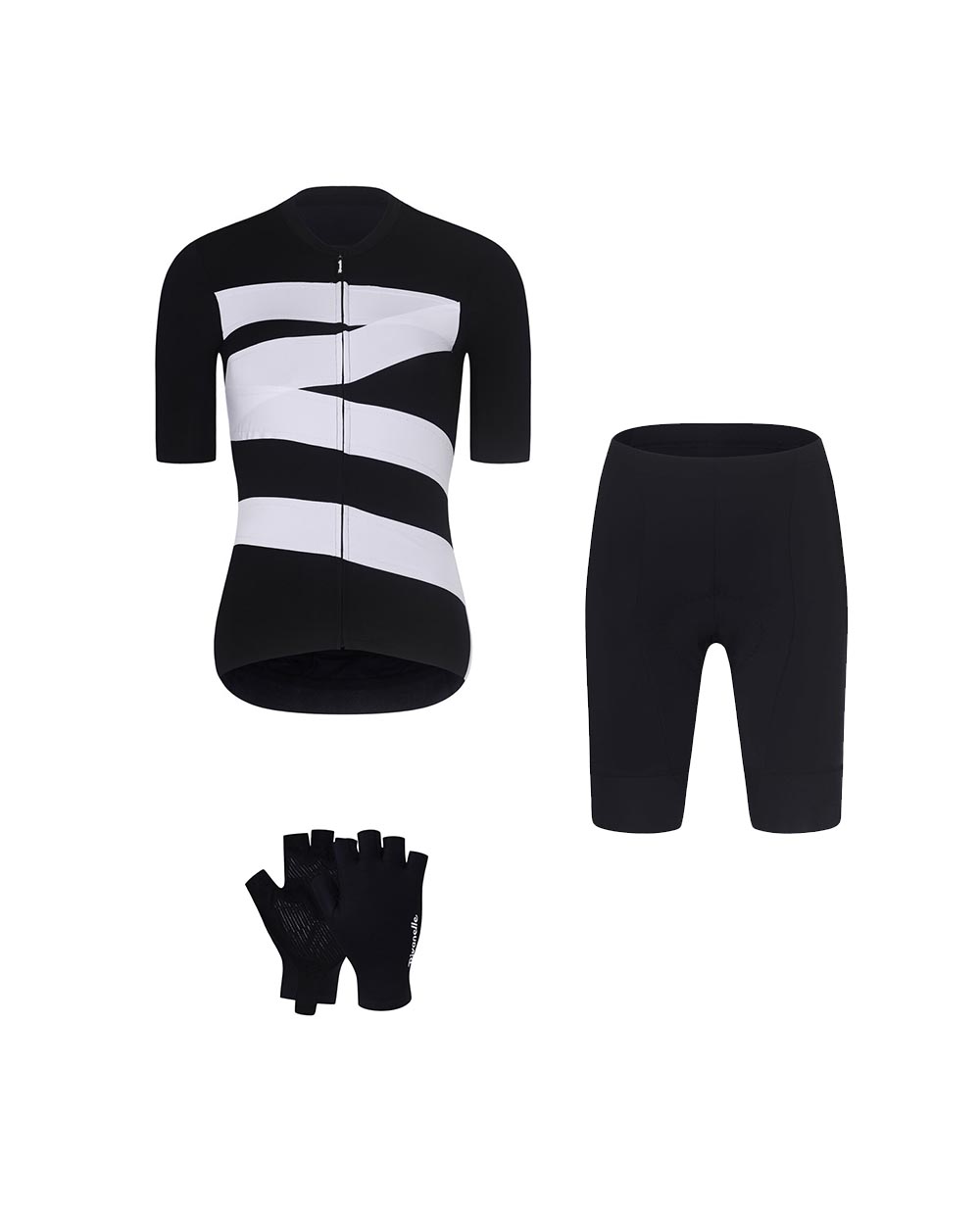 RIVANELLE Cyklistický mega set - MISSVELOAIRE - biela/čierna