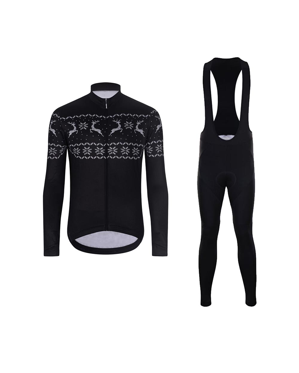 HOLOKOLO Cyklistický dlhý dres a nohavice - FROSTTRAIL WINTER - čierna