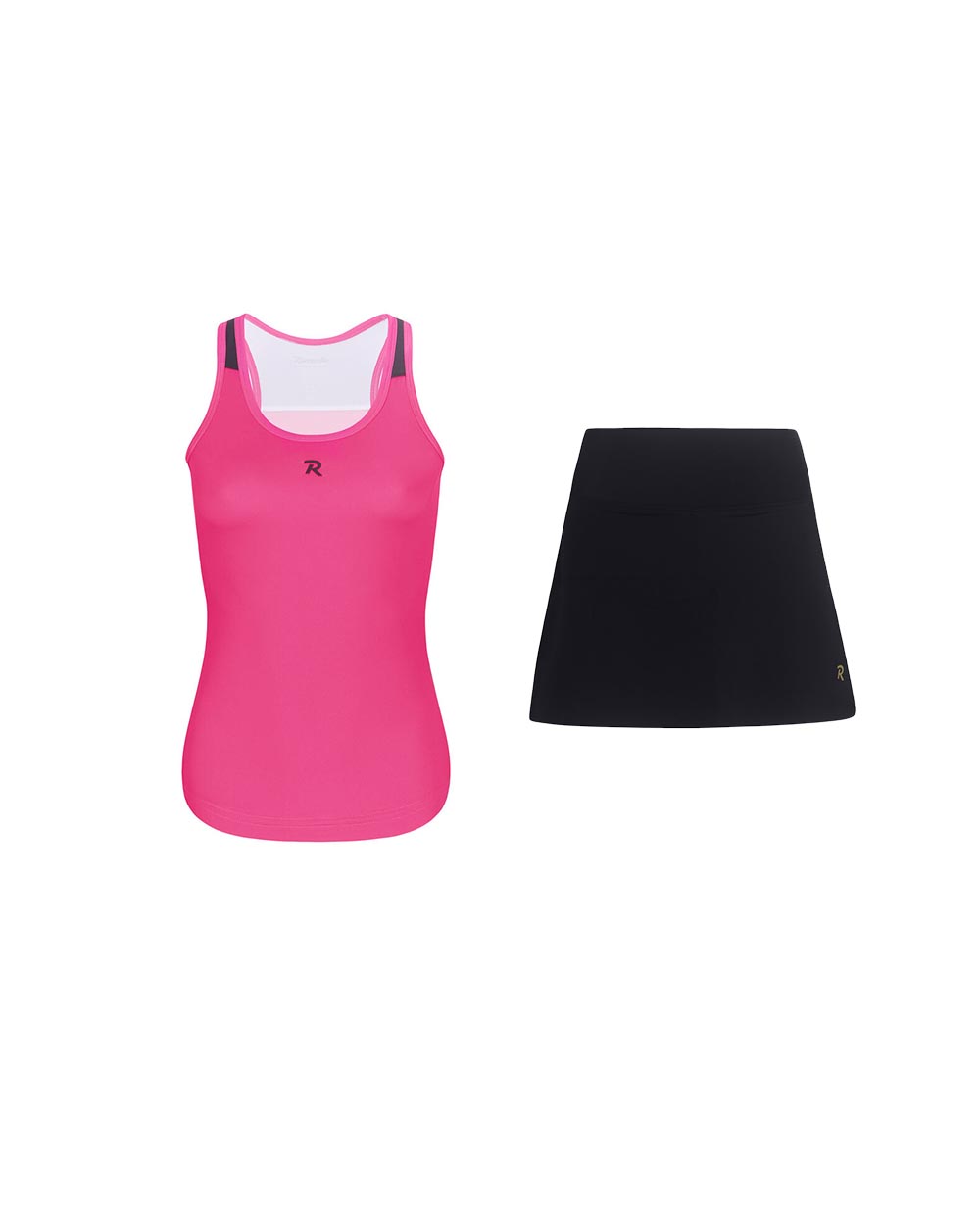 RIVANELLE BY HOLOKOLO Cyklistický krátky dres a krátke nohavice - SPARK - čierna/ružová