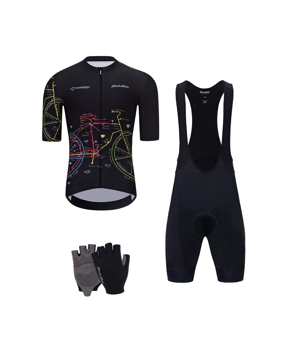 HOLOKOLO Cyklistický mega set - MAAPPI DARK - viacfarebná/čierna