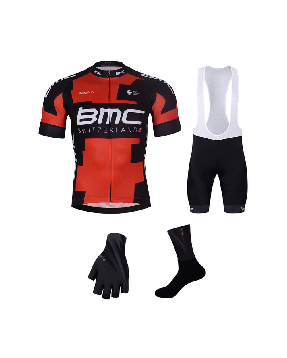 BONAVELO Cyklistický mega set - BMC - biela/červená/čierna