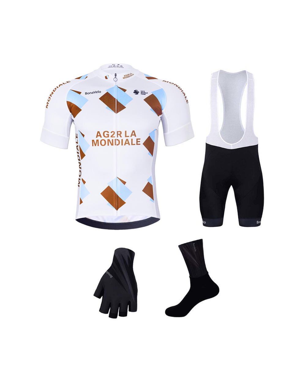 BONAVELO Cyklistický mega set - AG2R LA MONDIALE - čierna/viacfarebná/biela