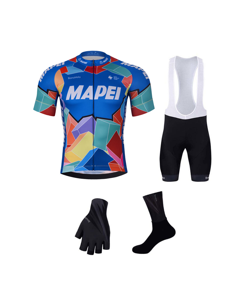 BONAVELO Cyklistický mega set - MAPEI - biela/modrá/čierna