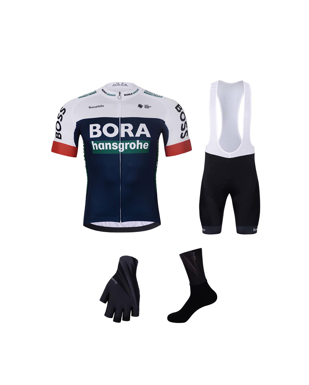 BONAVELO Cyklistický mega set - BORA 2025 - modrá/biela/čierna