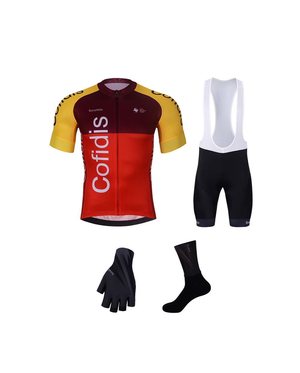 BONAVELO Cyklistický mega set - COFIDIS 2025 - čierna/červená/oranžová