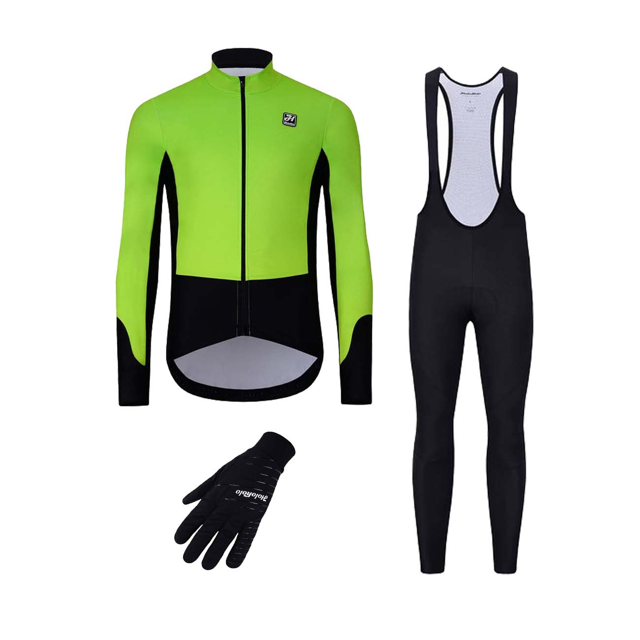 HOLOKOLO Cyklistický mega set - CLASSIC - čierna/svetlo zelená