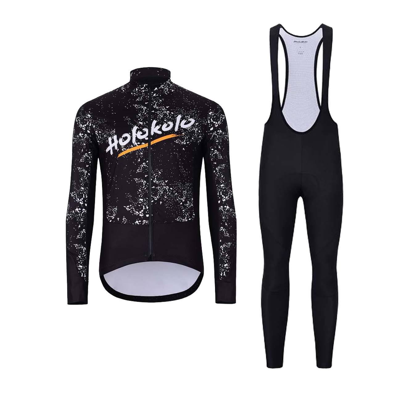 
                HOLOKOLO Cyklistická zimná bunda a nohavice - GRAFFITI - čierna/biela
            