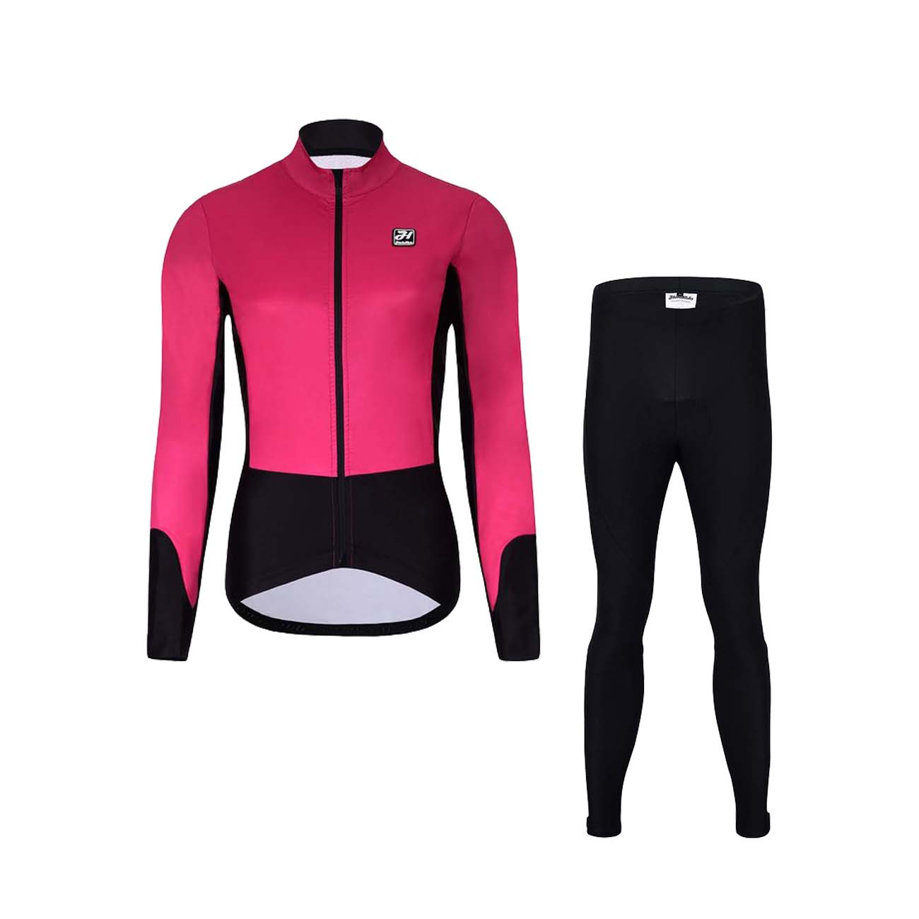 
                HOLOKOLO Cyklistická zimná bunda a nohavice - CLASSIC LADY - čierna/ružová
            