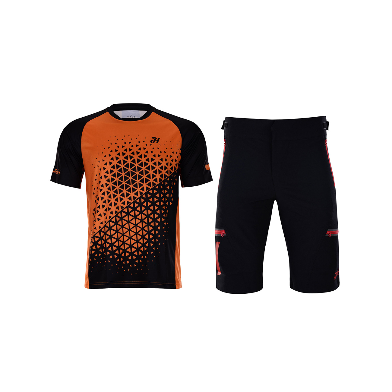 
                HOLOKOLO Cyklistický MTB dres a nohavice - DUSK MTB - oranžová/čierna
            
