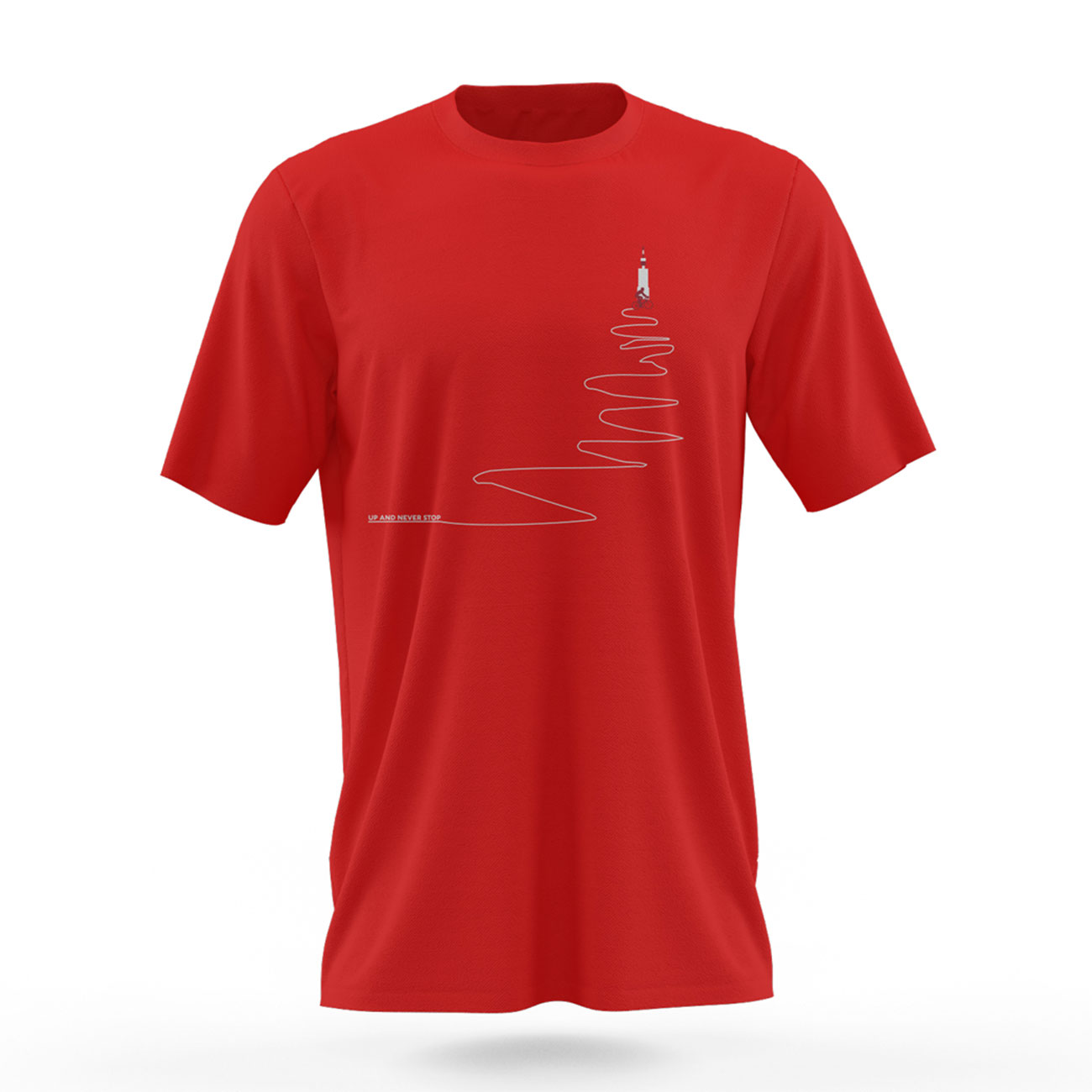 
                NU. BY HOLOKOLO Cyklistické tričko s krátkym rukávom - UP & NEVER STOP - červená
            
