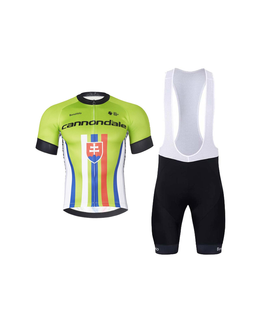 BONAVELO Cyklistický krátky dres a krátke nohavice - CANNONDALE SK - zelená/čierna