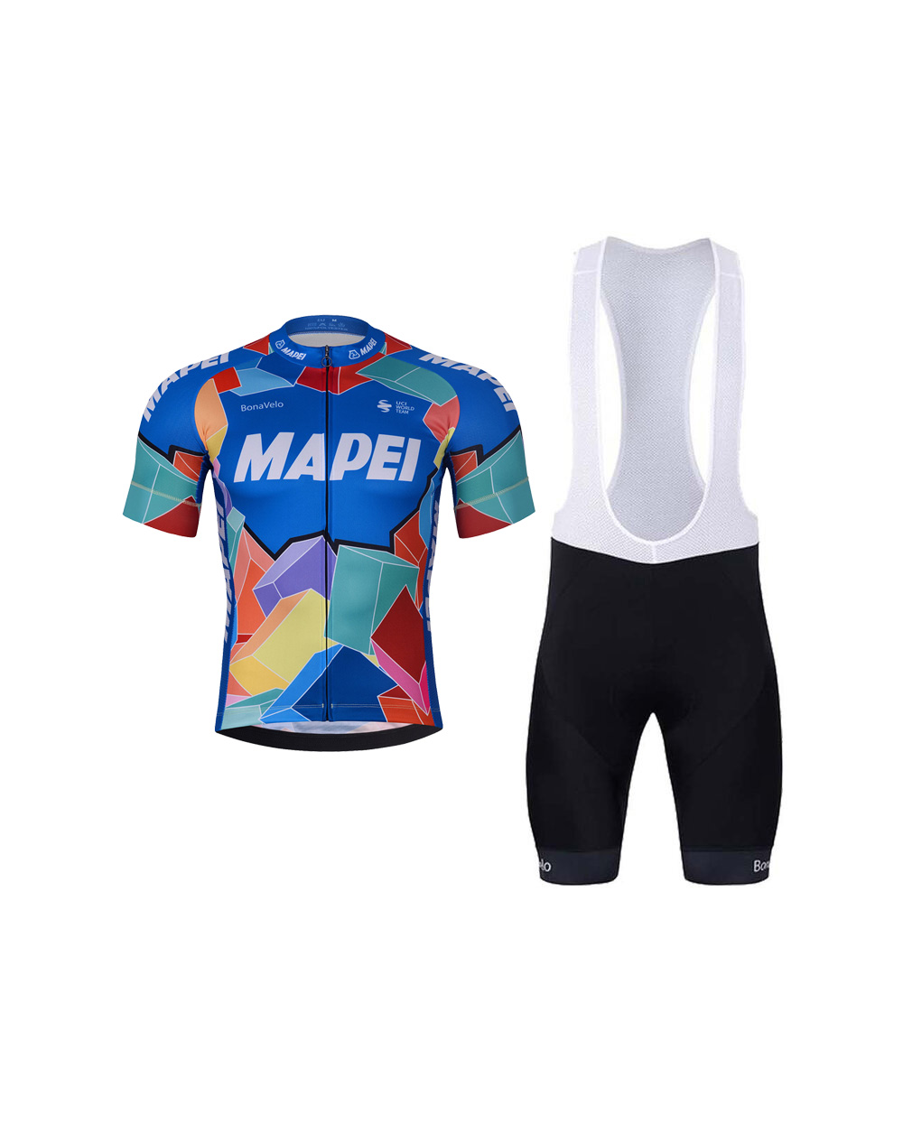 BONAVELO Cyklistický krátky dres a krátke nohavice - MAPEI - modrá/čierna