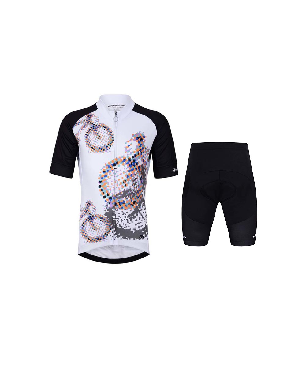 HOLOKOLO Cyklistický krátky dres a krátke nohavice - RIDERS KIDS - viacfarebná/biela/čierna