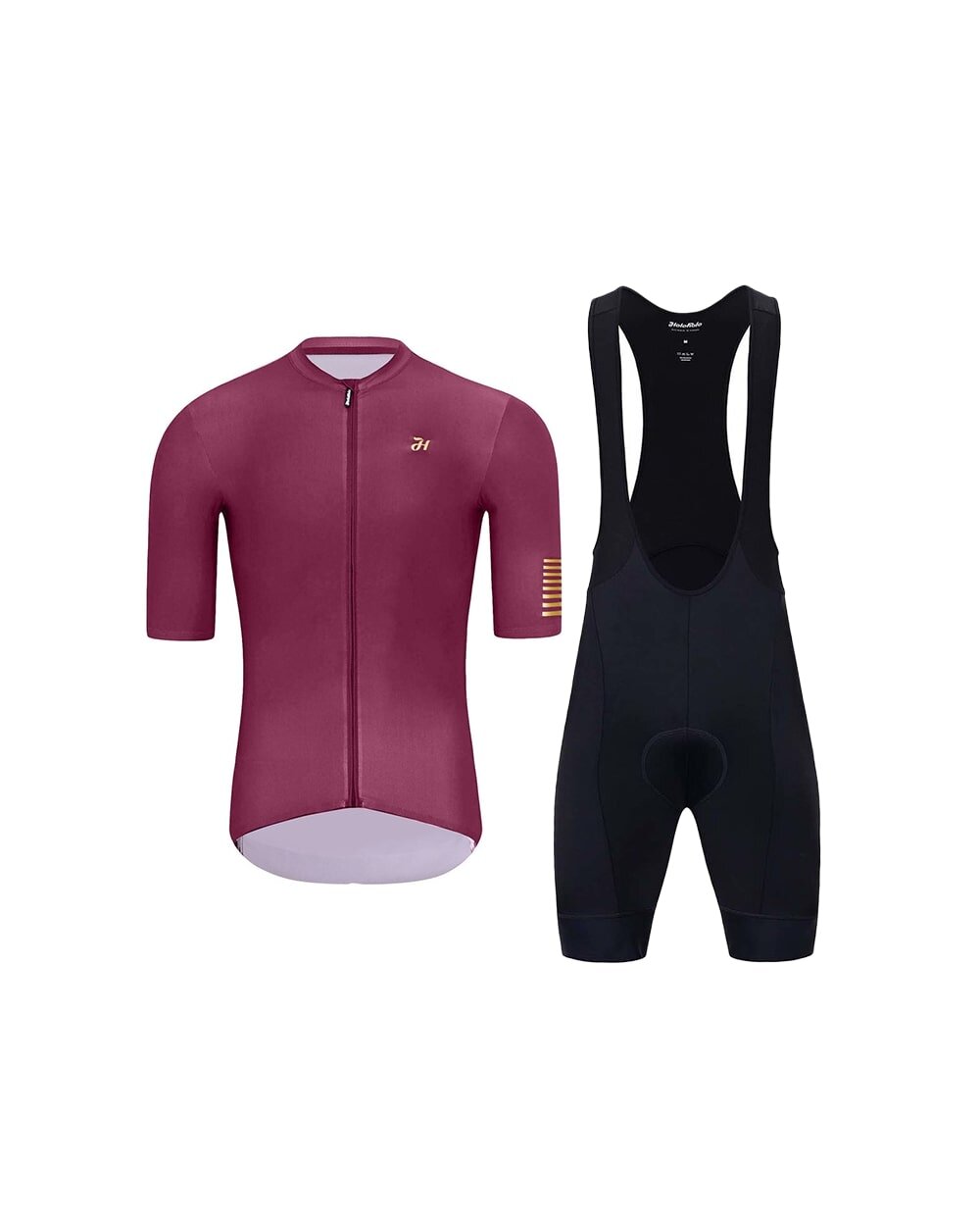 HOLOKOLO Cyklistický krátky dres a krátke nohavice - VICTORIOUS GOLD - bordová/čierna