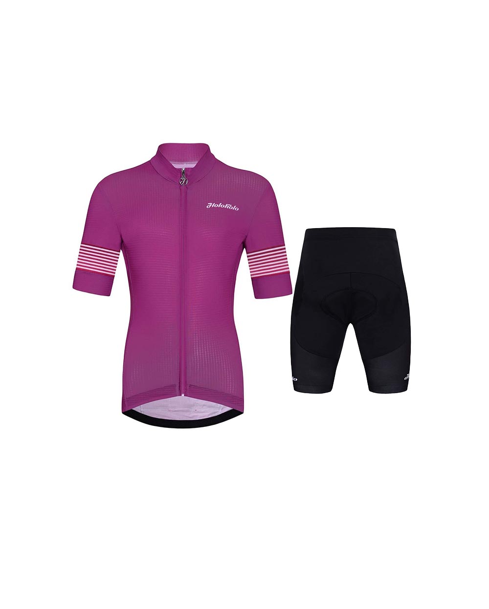 HOLOKOLO Cyklistický krátky dres a krátke nohavice - FLOW JUNIOR - fialová/čierna