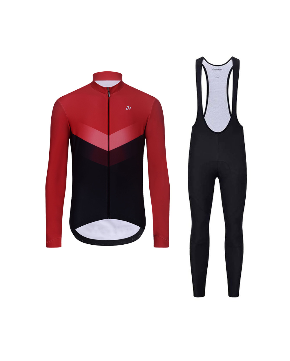 HOLOKOLO Cyklistický dlhý dres a nohavice - ARROW WINTER - červená/čierna