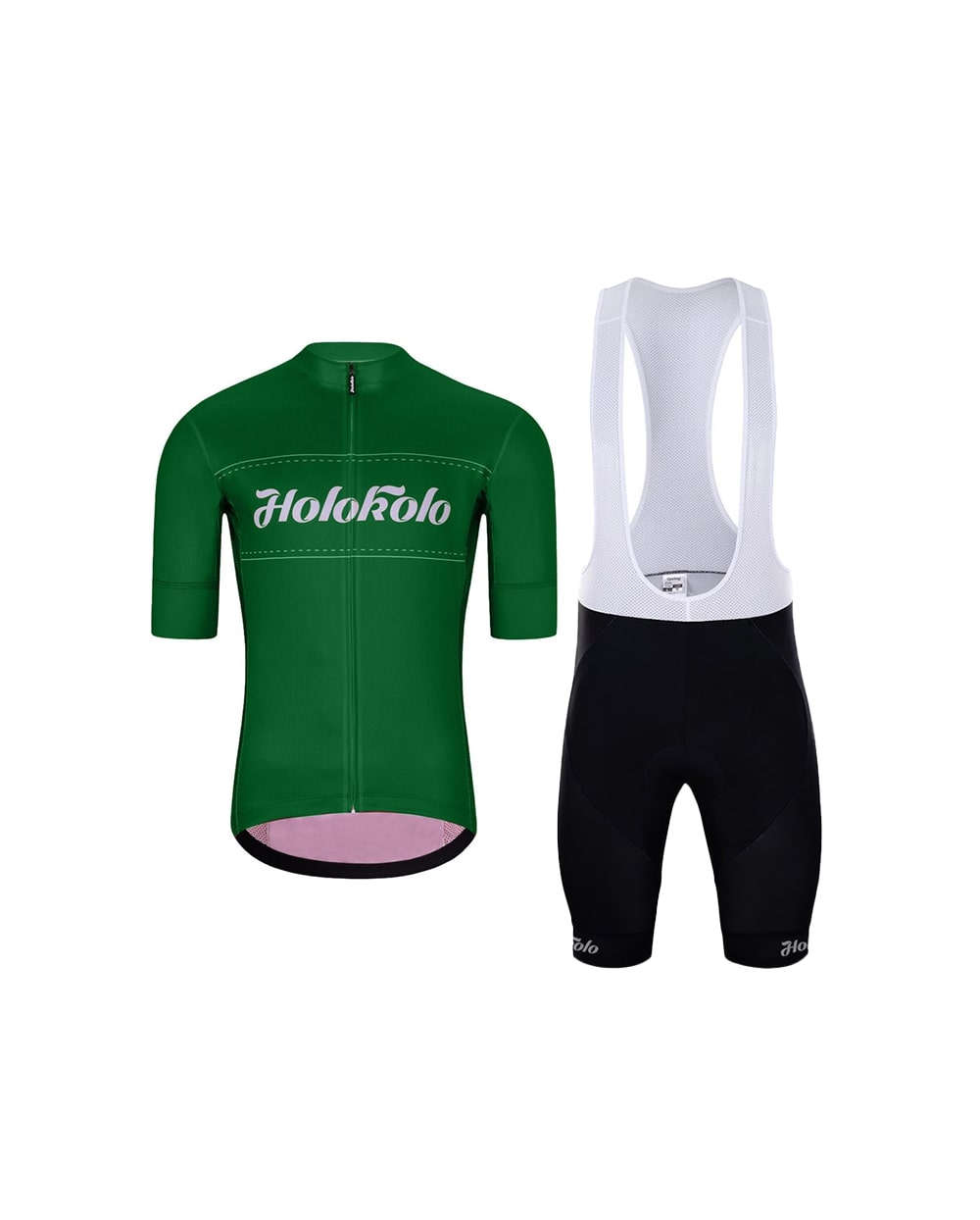HOLOKOLO Cyklistický krátky dres a krátke nohavice - GEAR UP - zelená/čierna