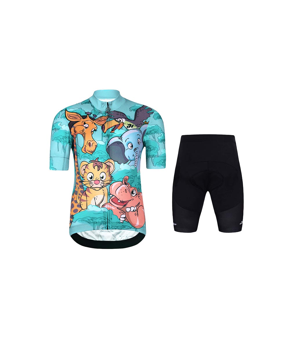 HOLOKOLO Cyklistický krátky dres a krátke nohavice - SAFARI - viacfarebná/tyrkysová/čierna