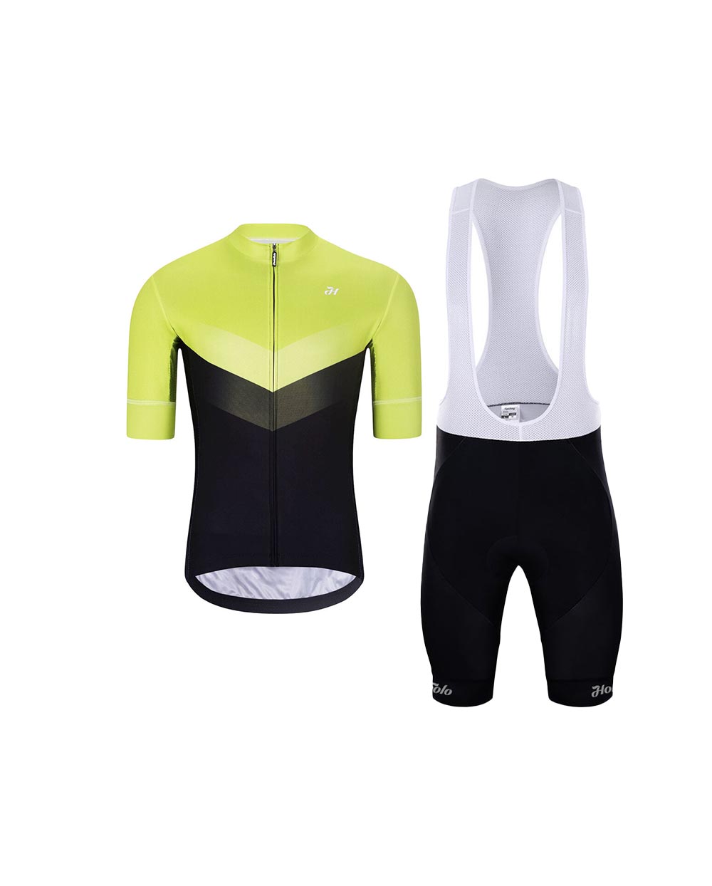 HOLOKOLO Cyklistický krátky dres a krátke nohavice - ARROW II - čierna/zelená
