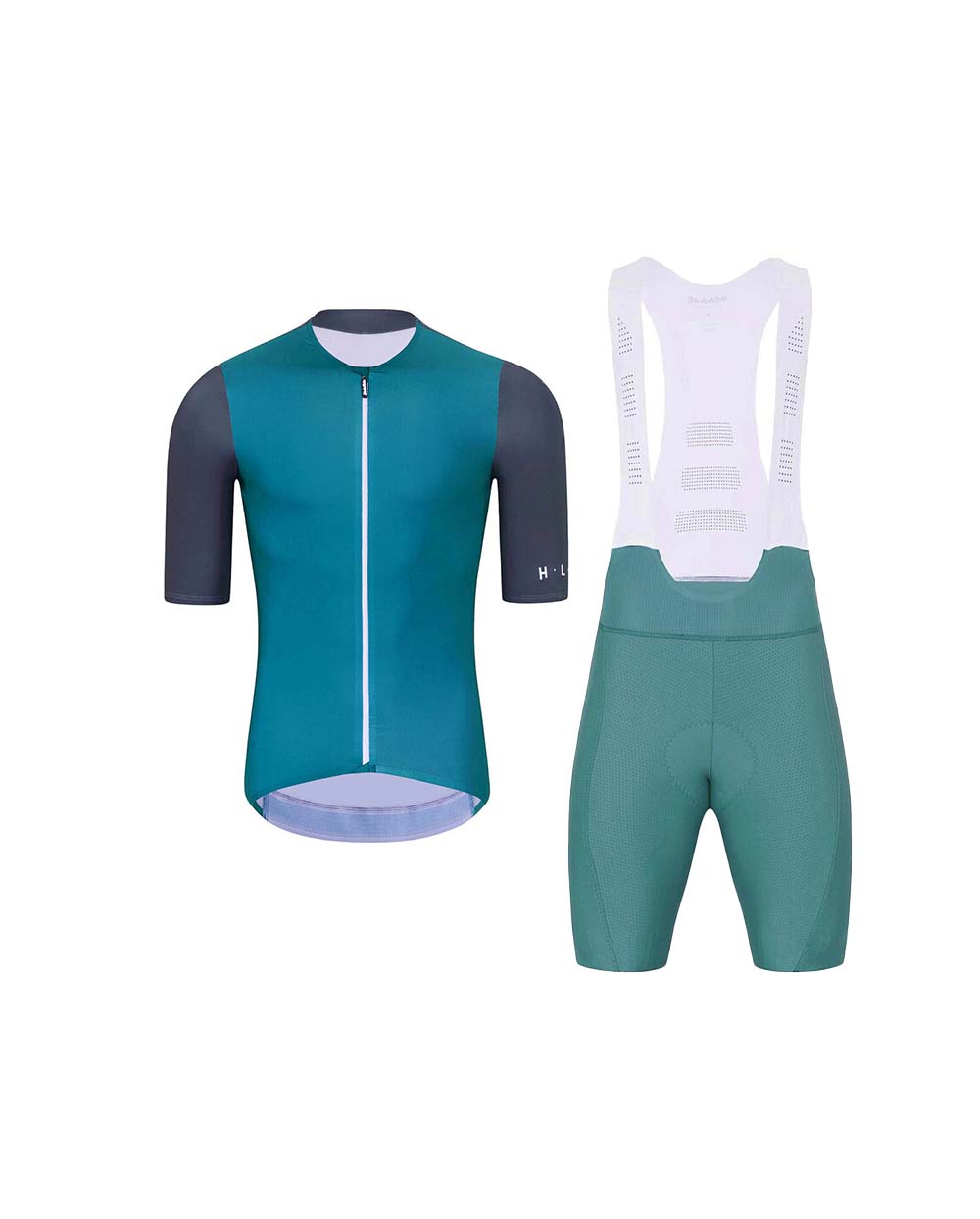 HOLOKOLO Cyklistický krátky dres a krátke nohavice - PERFORMANCE - fialová/zelená