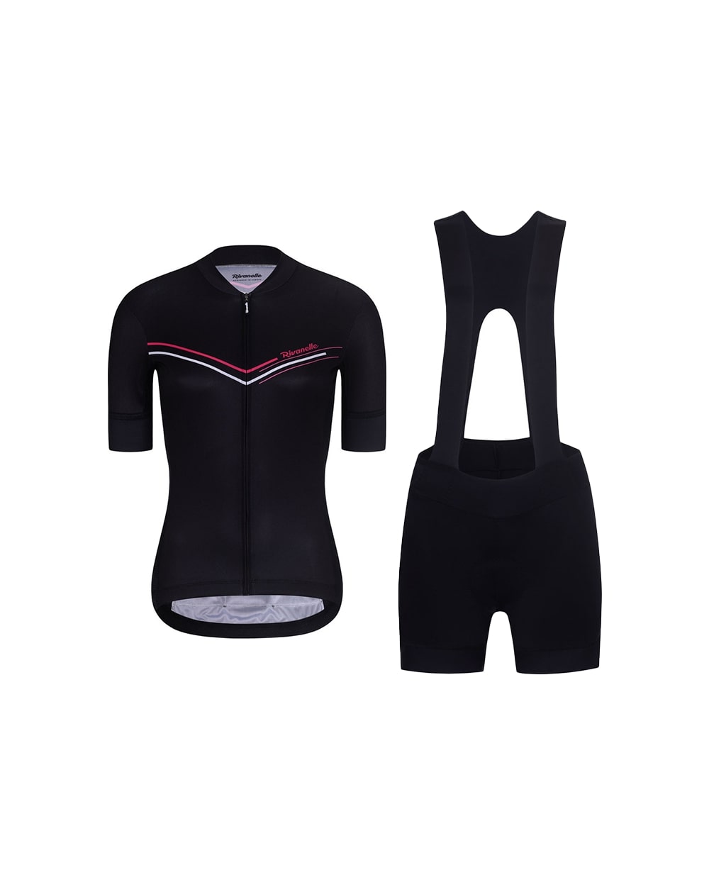 RIVANELLE BY HOLOKOLO Cyklistický krátky dres a krátke nohavice - LEVEL UP - čierna/biela