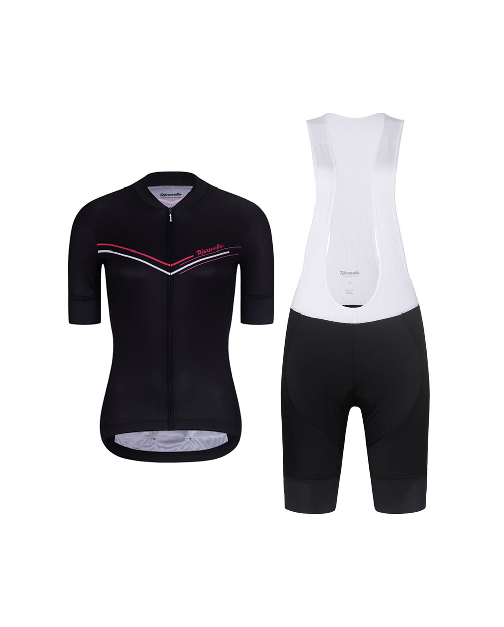 RIVANELLE BY HOLOKOLO Cyklistický krátky dres a krátke nohavice - LEVEL UP - biela/čierna