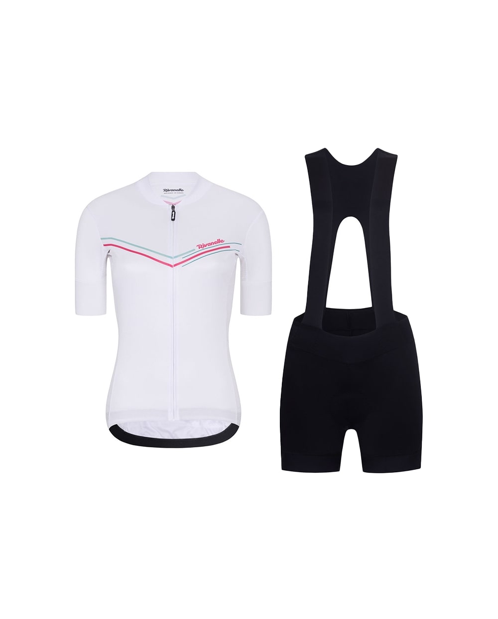 RIVANELLE BY HOLOKOLO Cyklistický krátky dres a krátke nohavice - LEVEL UP - biela/čierna