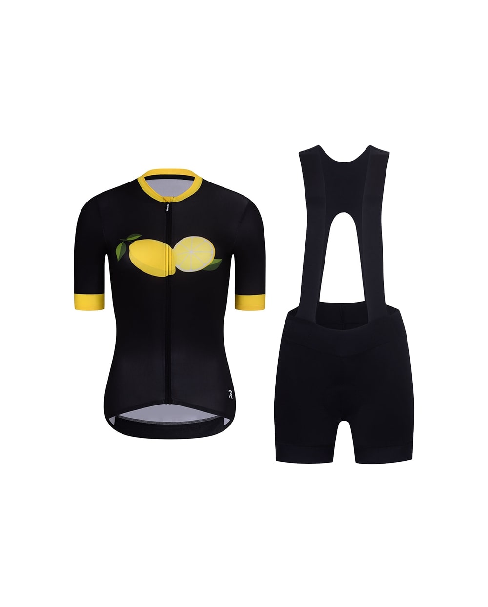RIVANELLE BY HOLOKOLO Cyklistický krátky dres a krátke nohavice - FRUIT LADY - žltá/čierna