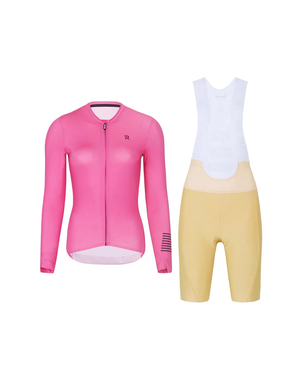 RIVANELLE Cyklistický krátky dres a krátke nohavice - VICTORIOUS ELITE - béžová/ružová