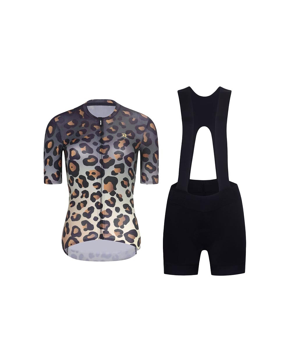RIVANELLE Cyklistický krátky dres a krátke nohavice - WILDCAT - hnedá/čierna