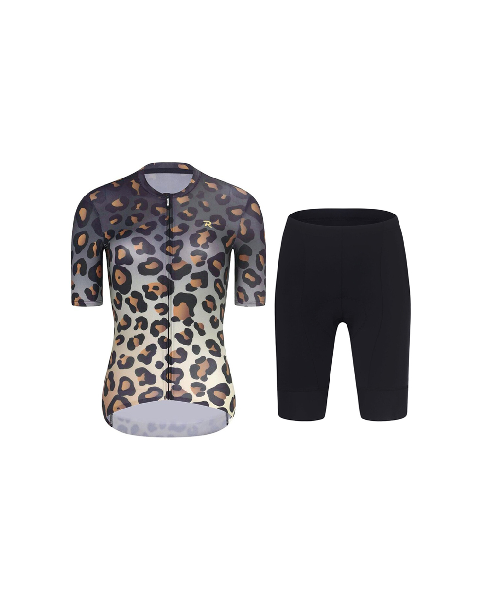 RIVANELLE BY HOLOKOLO Cyklistický krátky dres a krátke nohavice - WILDCAT - čierna/hnedá