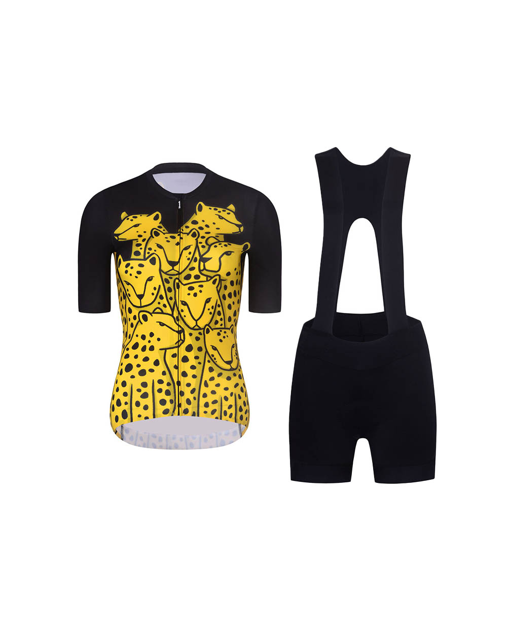 RIVANELLE BY HOLOKOLO Cyklistický krátky dres a krátke nohavice - CHEETAH II - žltá/čierna