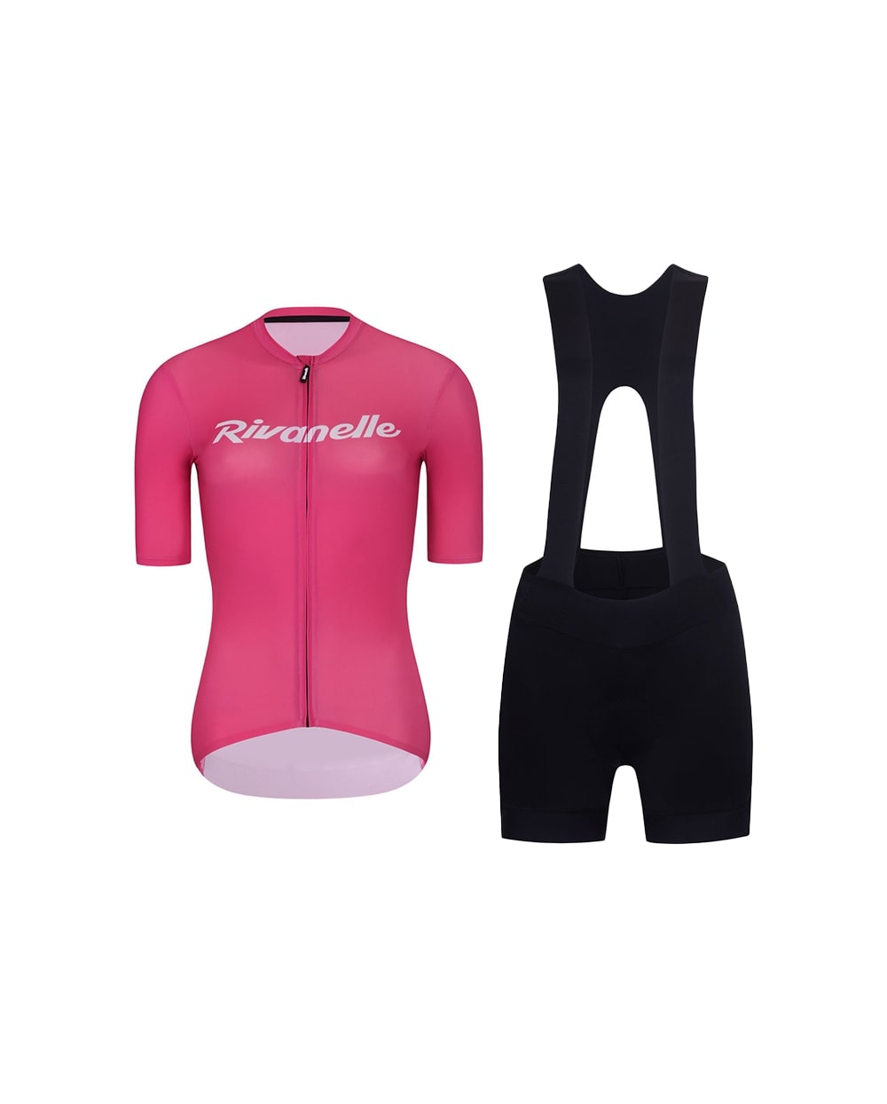 RIVANELLE BY HOLOKOLO Cyklistický krátky dres a krátke nohavice - DRAW UP - čierna/ružová