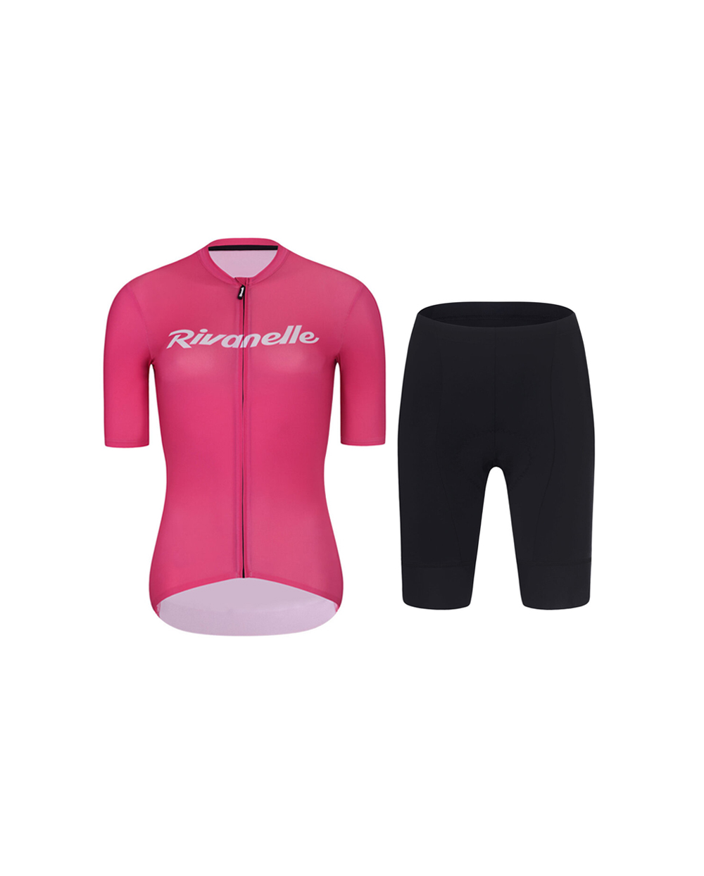 RIVANELLE BY HOLOKOLO Cyklistický krátky dres a krátke nohavice - DRAW UP - čierna/ružová